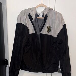 Wind breaker Black and Gray Jacket with Gold Logo golden knights